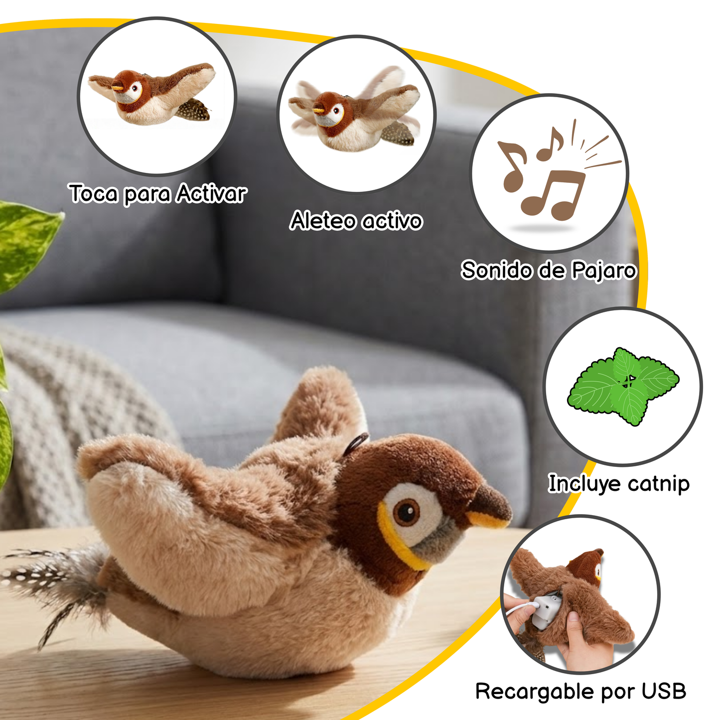 Pájaro aleteador para gatos﻿ y perros
